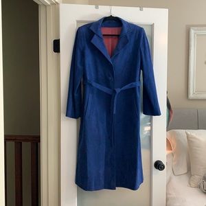 Vintage Royal Blue Suede Trenchcoat